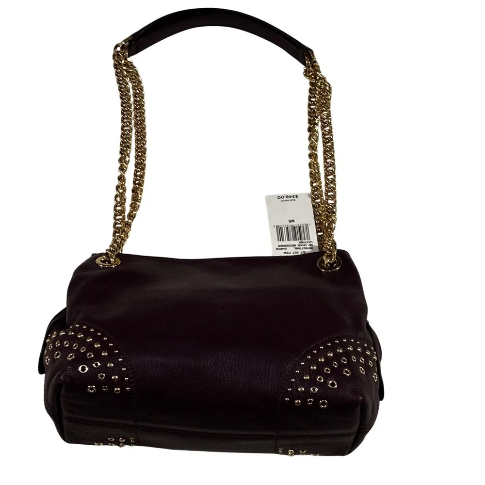 Michael Kors Damson Medium‎ Chain Messenger Leather shoulder Bag 35F8GTTM6L New